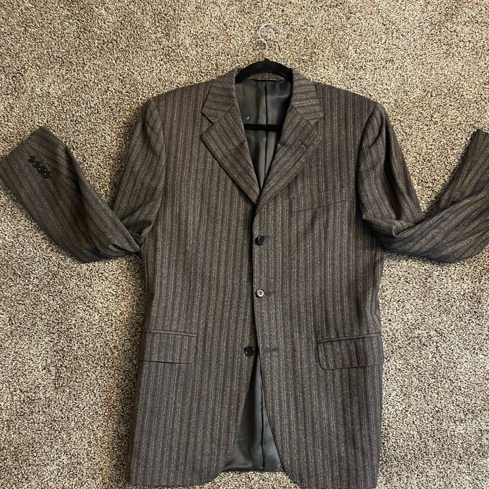 Canali Brown Pinstripe Sport Coat Classic Style